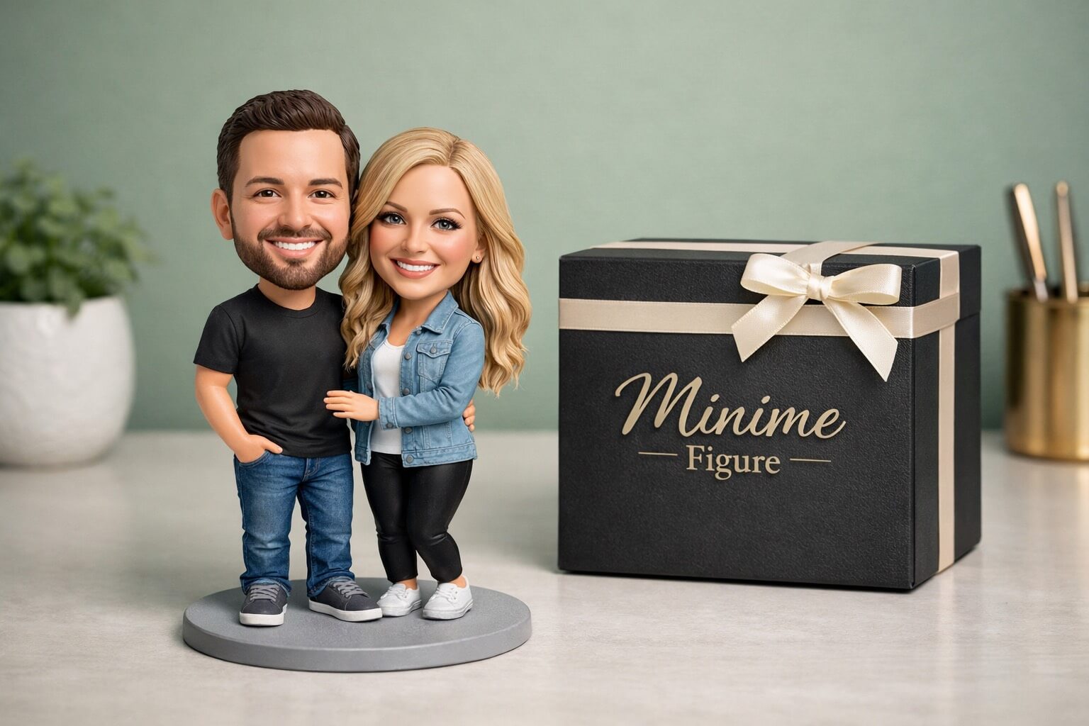 Personalized mini me gift and custom bobbleheads for friends and couples