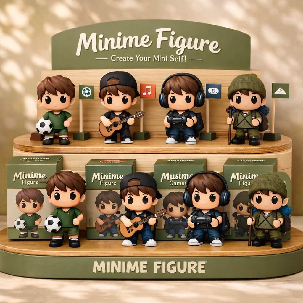 Minime Figure custom 3D model process and final product